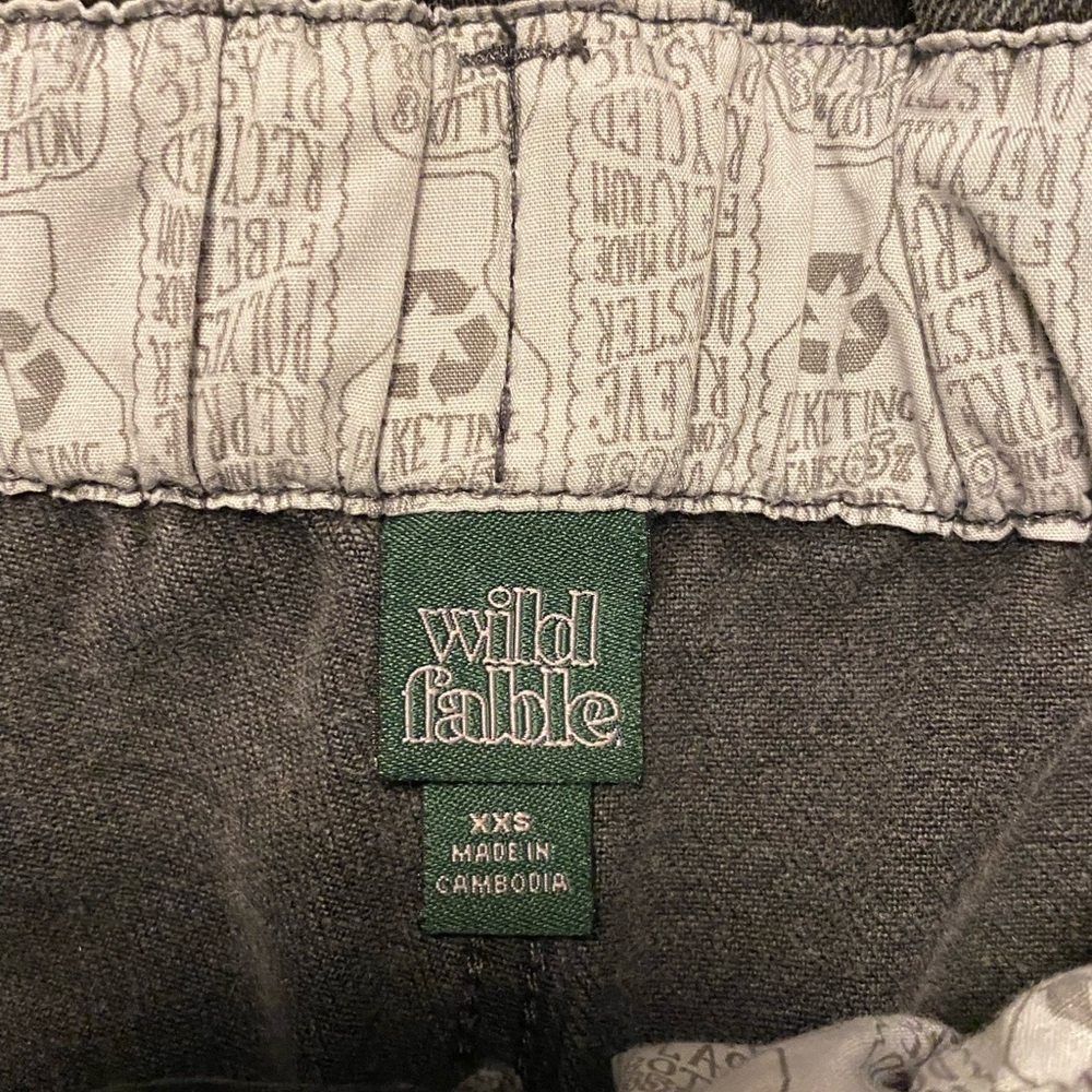 Wild Fable Charcoal Black Elastic Paper Bag Waisted Shorts - Picture 6 of 7